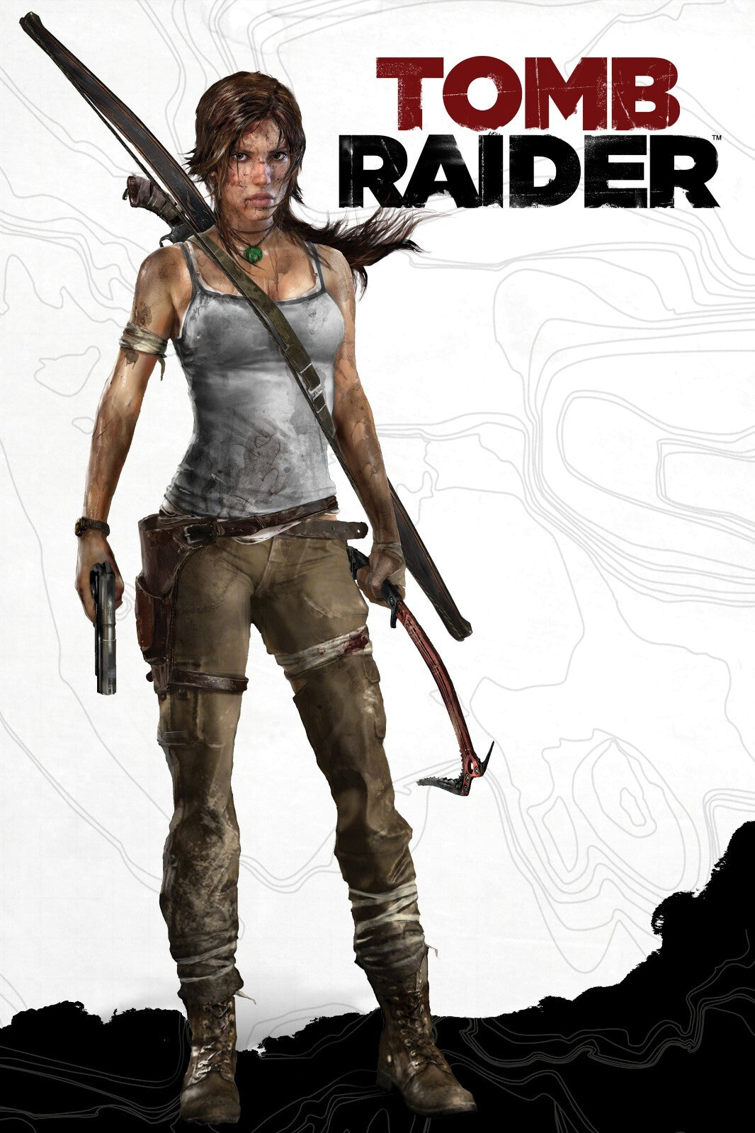 Tomb Raider 2013 Poster | Lara Croft with a Bow and Climbing Axe - Video Games Poster