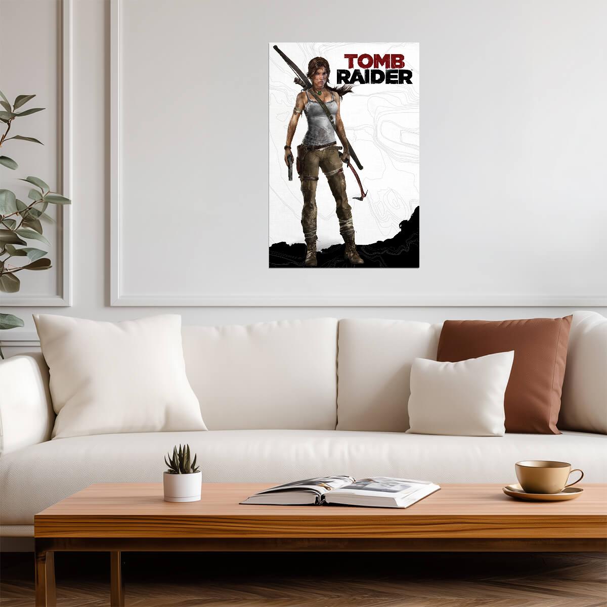 Tomb Raider 2013 Poster | Lara Croft with a Bow and Climbing Axe - Video Games Poster