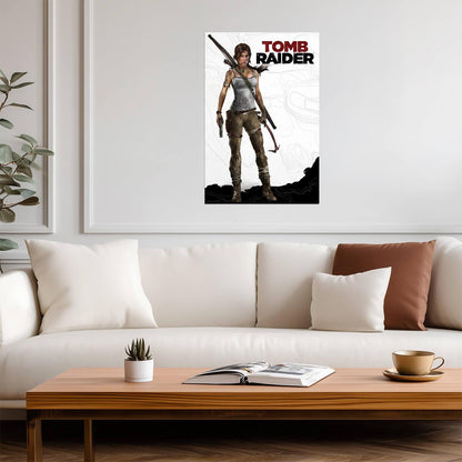 Tomb Raider 2013 Poster | Lara Croft with a Bow and Climbing Axe - Video Games Poster