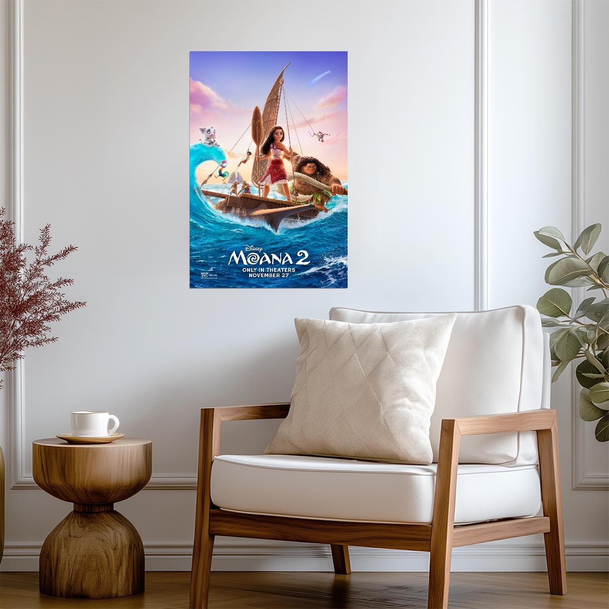 Moana 2 Movie Poster | Moana and Maui Aboard the Canoe - Movies & TV Poster