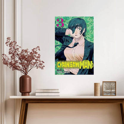 Chainsaw Man Manga Poster | Himeno Volume 3 Cover - Anime Poster
