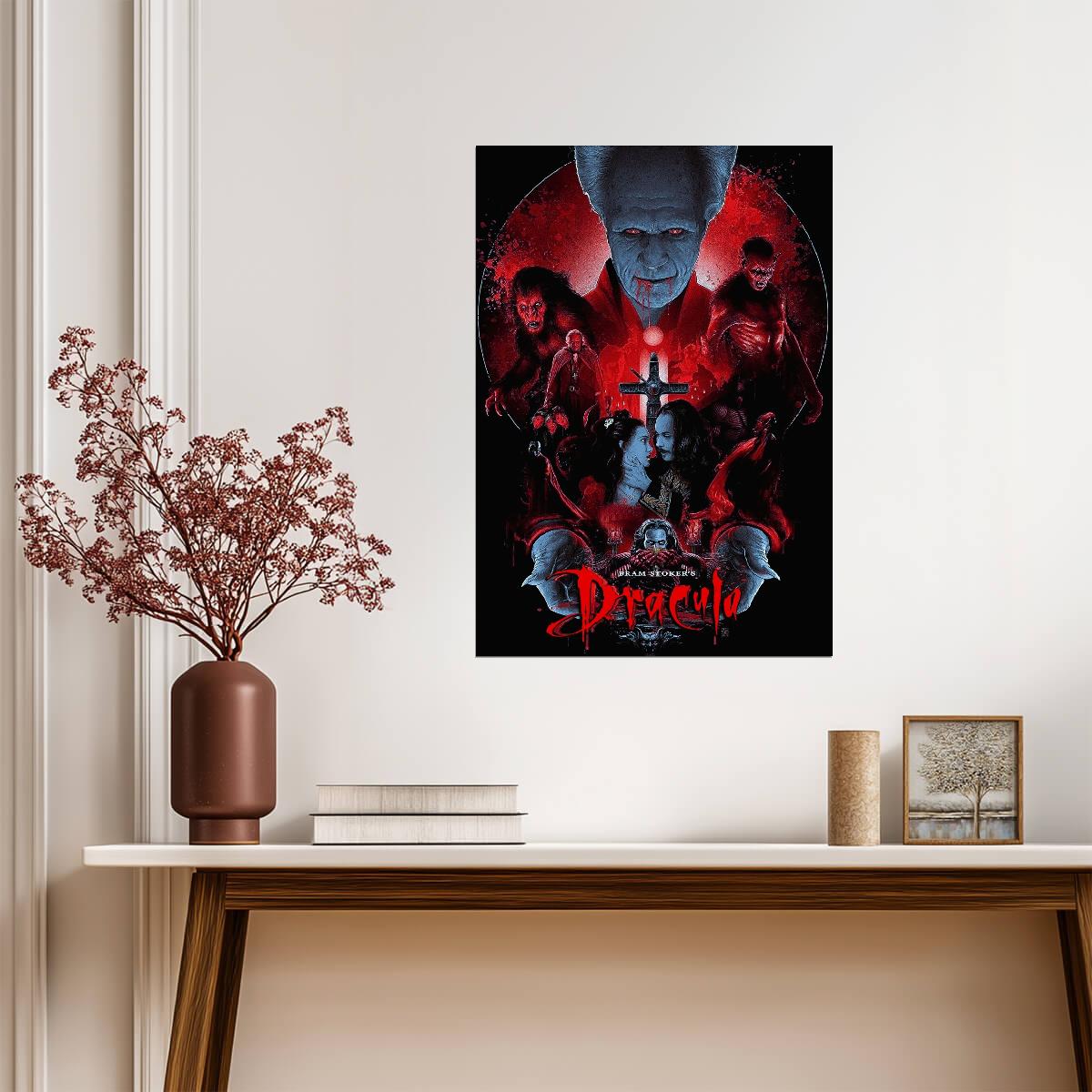 Bram Stoker's Dracula 1992 Movie Poster | Vampire and Cast Illustration - Movies & TV Poster
