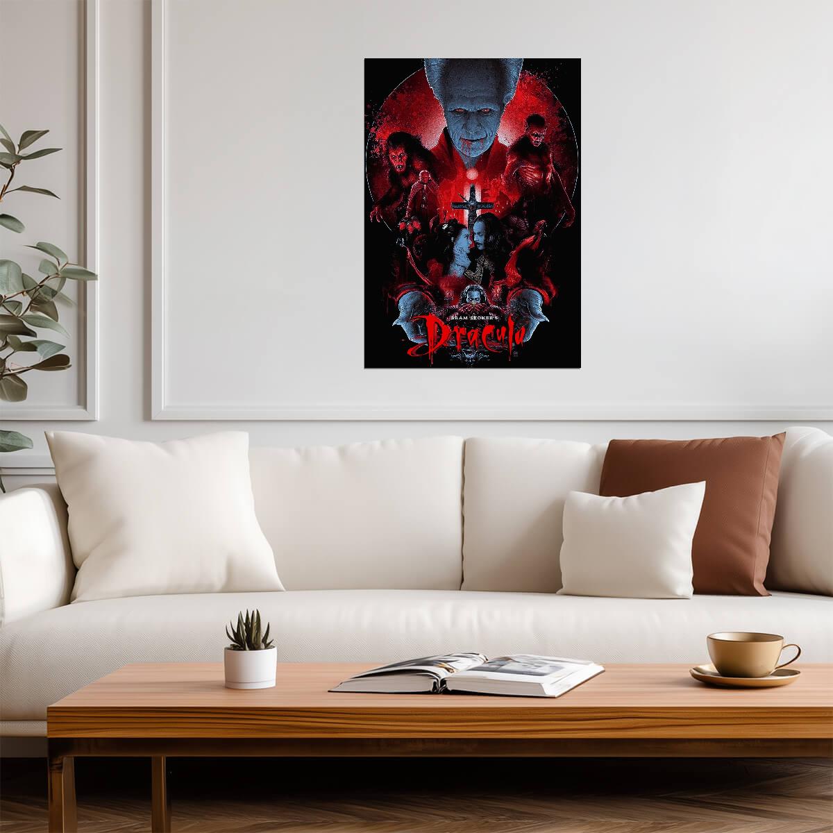 Bram Stoker's Dracula 1992 Movie Poster | Vampire and Cast Illustration - Movies & TV Poster