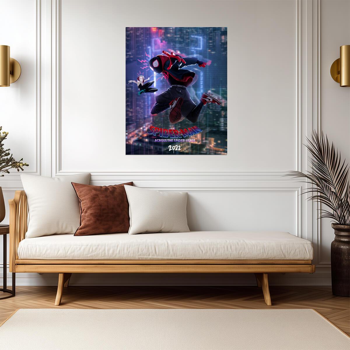 Spider-Man Across the Spider-Verse Movie Poster | Miles and Gwen City Leap - Movies & TV Poster