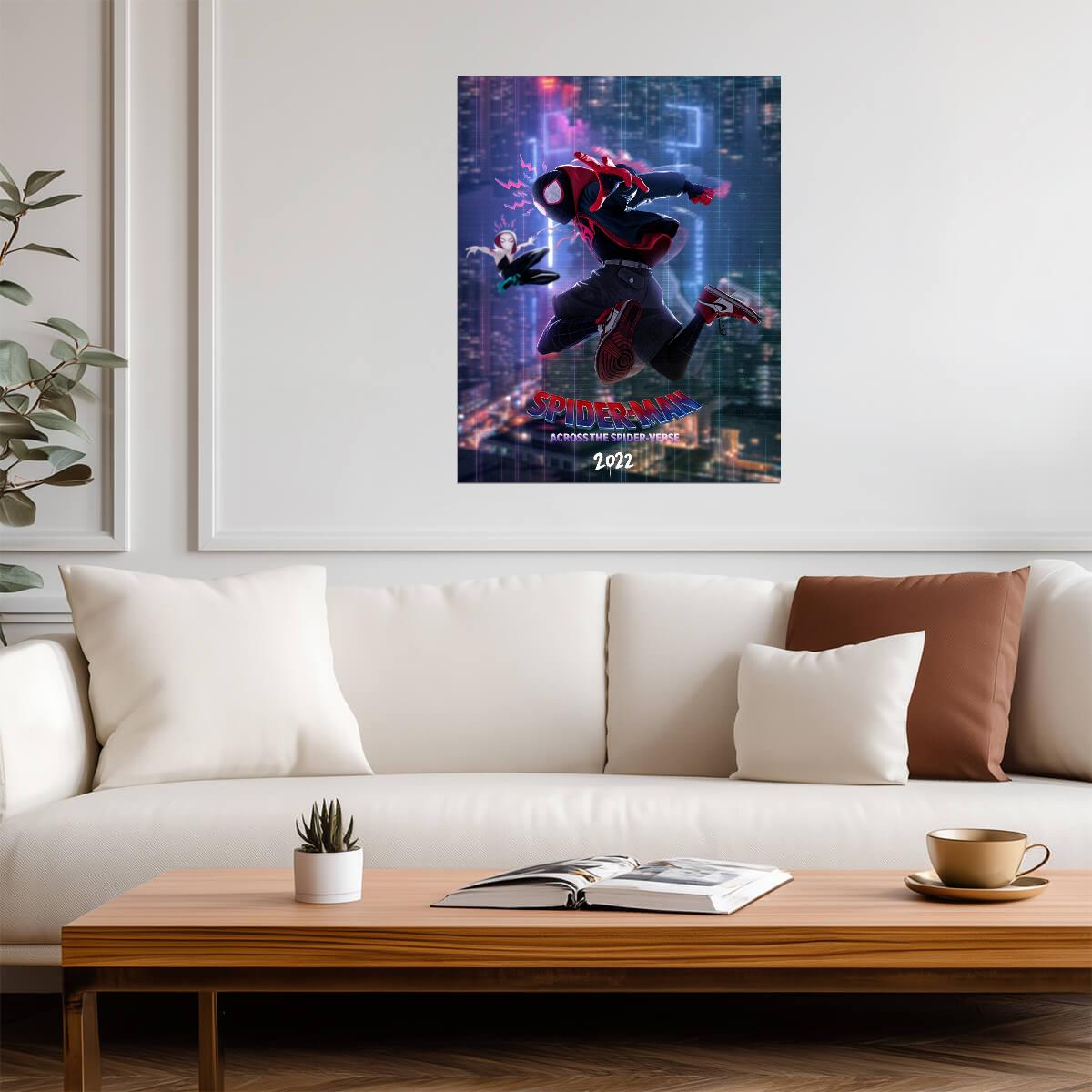 Spider-Man Across the Spider-Verse Movie Poster | Miles and Gwen City Leap - Movies & TV Poster