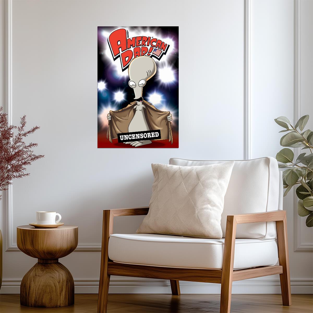 American Dad Poster | Roger Uncensored Cartoon Print - Movies & TV Poster