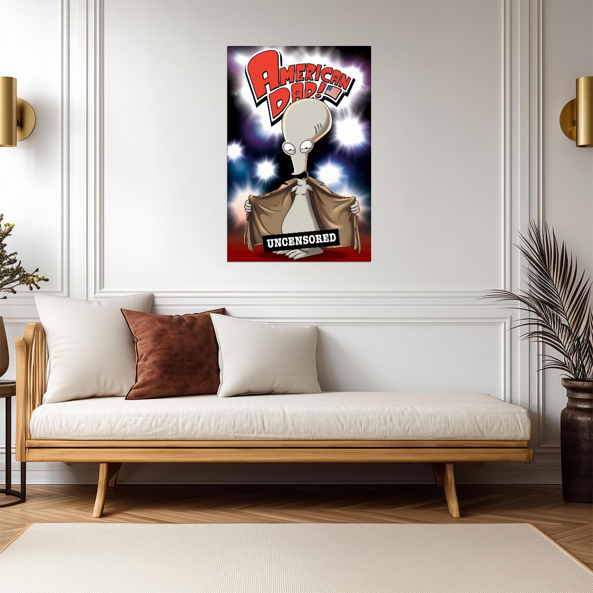 American Dad Poster | Roger Uncensored Cartoon Print - Movies & TV Poster