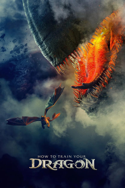 How to Train Your Dragon 2025 Movie Poster | Red Death Aerial Chase - Movies & TV Poster