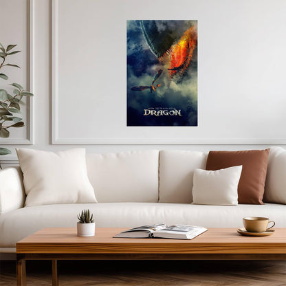 How to Train Your Dragon 2025 Movie Poster | Red Death Aerial Chase - Movies & TV Poster