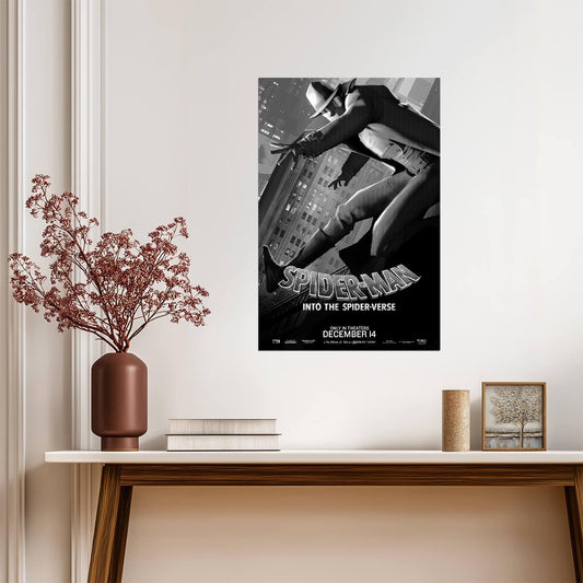 Spider-Man Into the Spider-Verse Movie Poster | Spider-Man Noir in Black and White - Movies & TV Poster