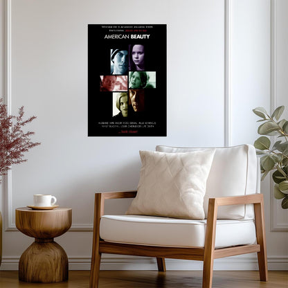 American Beauty 1999 Movie Poster | Cast Portrait Collage Print - Movies & TV Poster