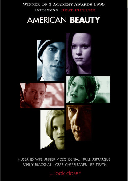 American Beauty 1999 Movie Poster | Cast Portrait Collage Print - Movies & TV Poster