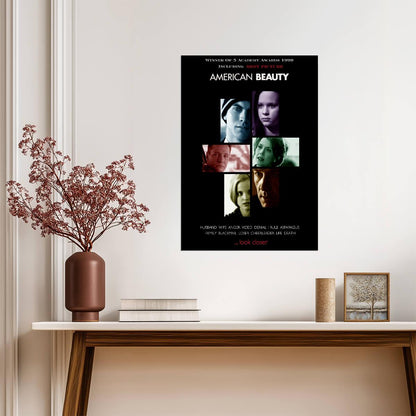 American Beauty 1999 Movie Poster | Cast Portrait Collage Print - Movies & TV Poster