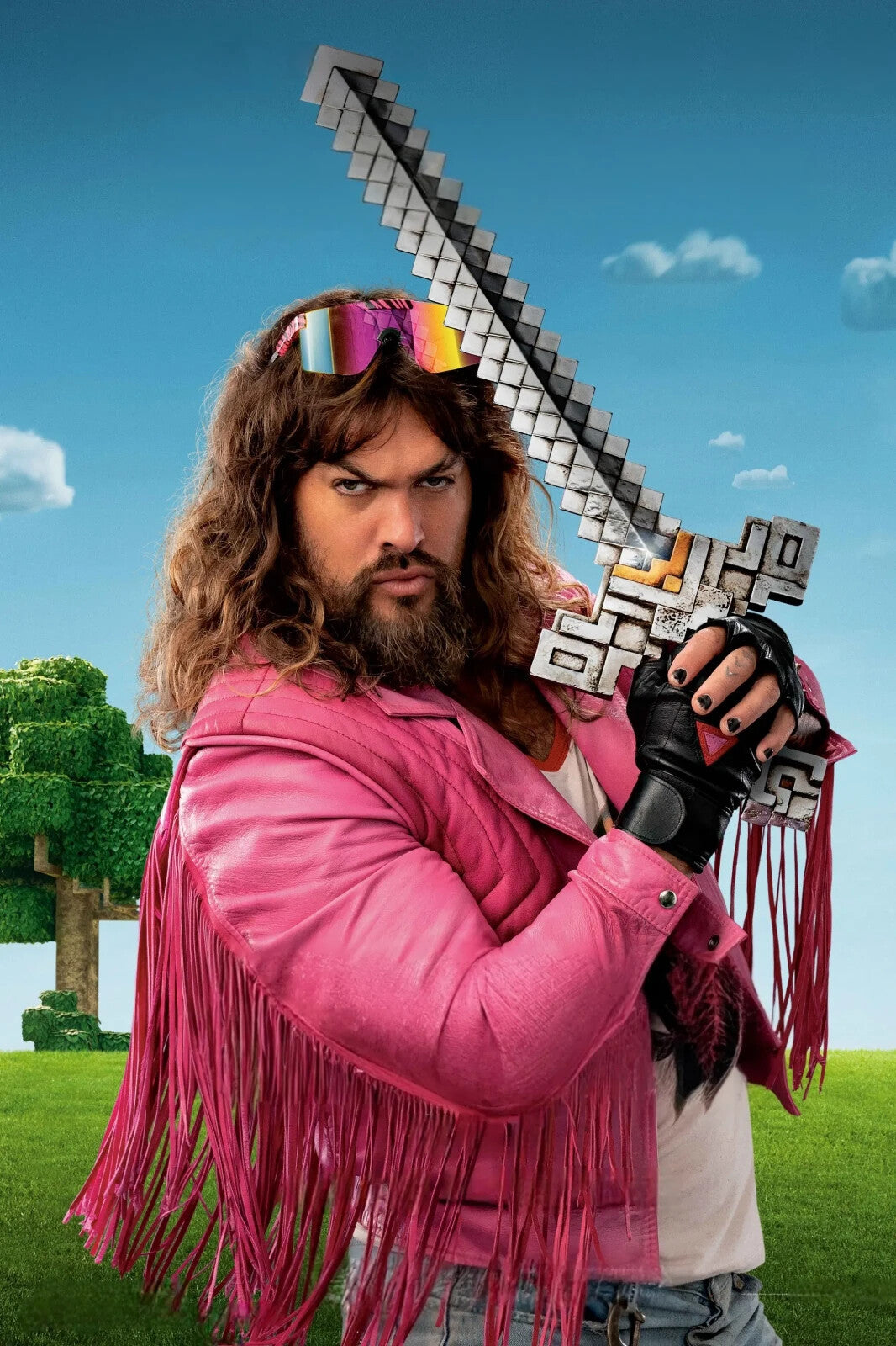 A Minecraft Movie Poster | Jason Momoa as Garrett | Sword Movie Portrait - Movies & TV Poster