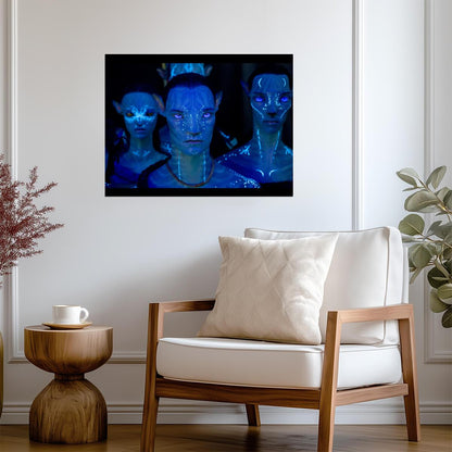 Avatar 2009 Movie Poster | Three Bioluminescent Na'vi Portraits - Movies & TV Poster