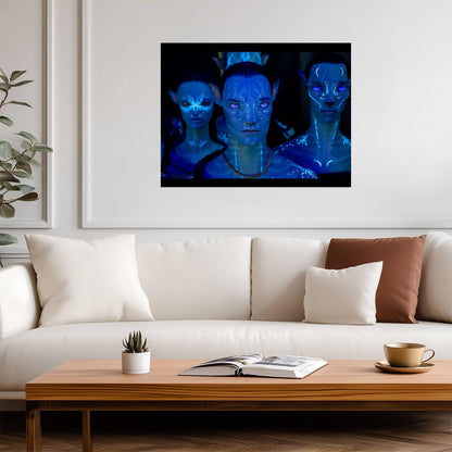 Avatar 2009 Movie Poster | Three Bioluminescent Na'vi Portraits - Movies & TV Poster
