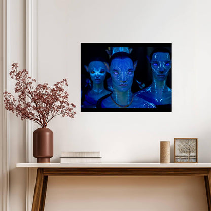 Avatar 2009 Movie Poster | Three Bioluminescent Na'vi Portraits - Movies & TV Poster