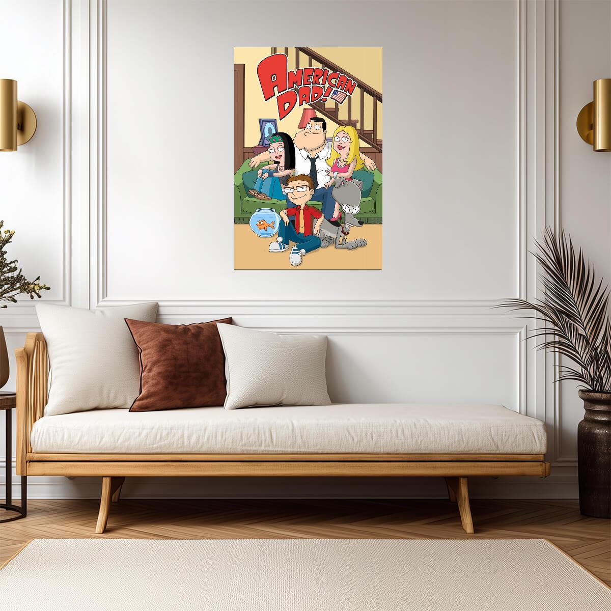 American Dad Poster | Smith Family in the Living Room - Movies & TV Poster