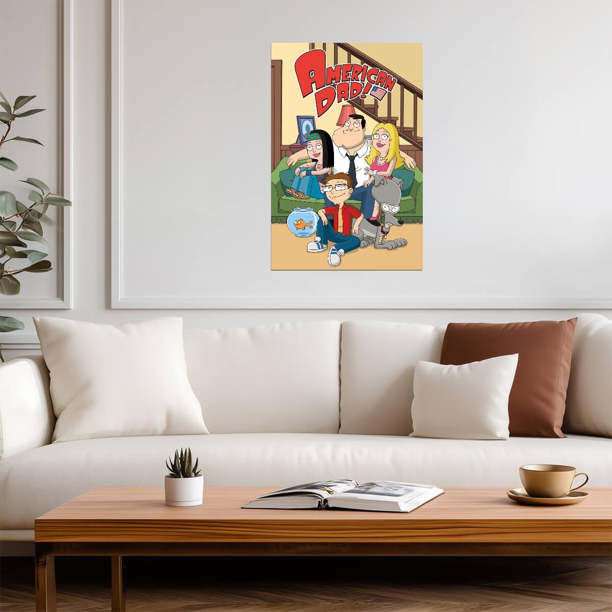 American Dad Poster | Smith Family in the Living Room - Movies & TV Poster