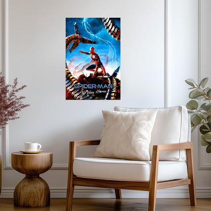 Spider-Man No Way Home Movie Poster | Spider-Man Surrounded by Mechanical Arms - Movies & TV Poster