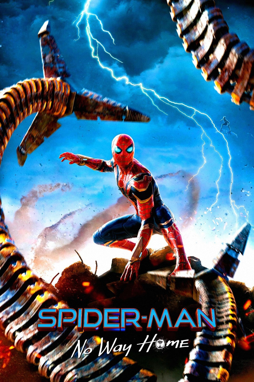 Spider-Man No Way Home Movie Poster | Spider-Man Surrounded by Mechanical Arms - Movies & TV Poster