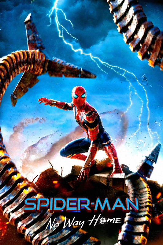 Spider-Man No Way Home Movie Poster | Spider-Man Surrounded by Mechanical Arms - Movies & TV Poster