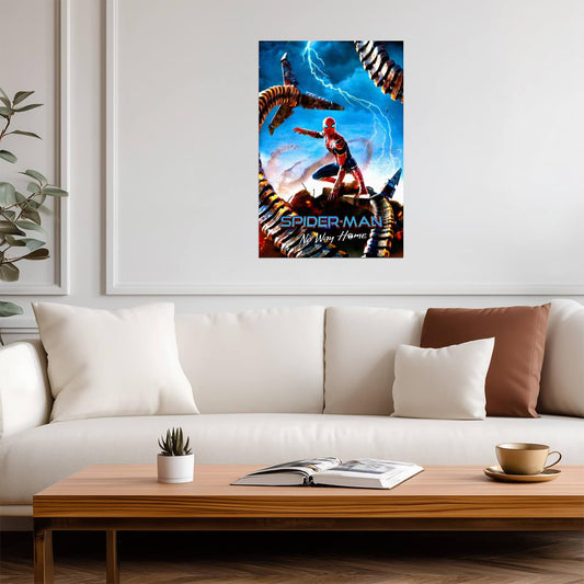 Spider-Man No Way Home Movie Poster | Spider-Man Surrounded by Mechanical Arms - Movies & TV Poster
