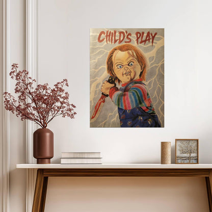 Child's Play 1988 Movie Poster | Vintage Style Chucky Illustration - Movies & TV Poster