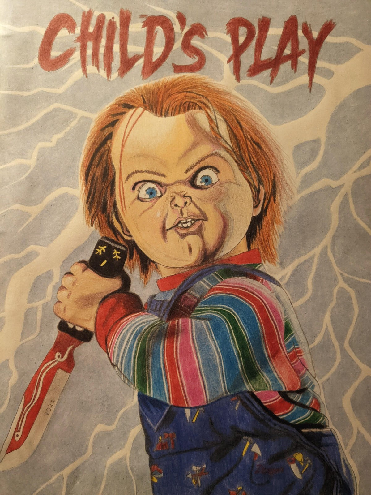Child's Play 1988 Movie Poster | Vintage Style Chucky Illustration - Movies & TV Poster