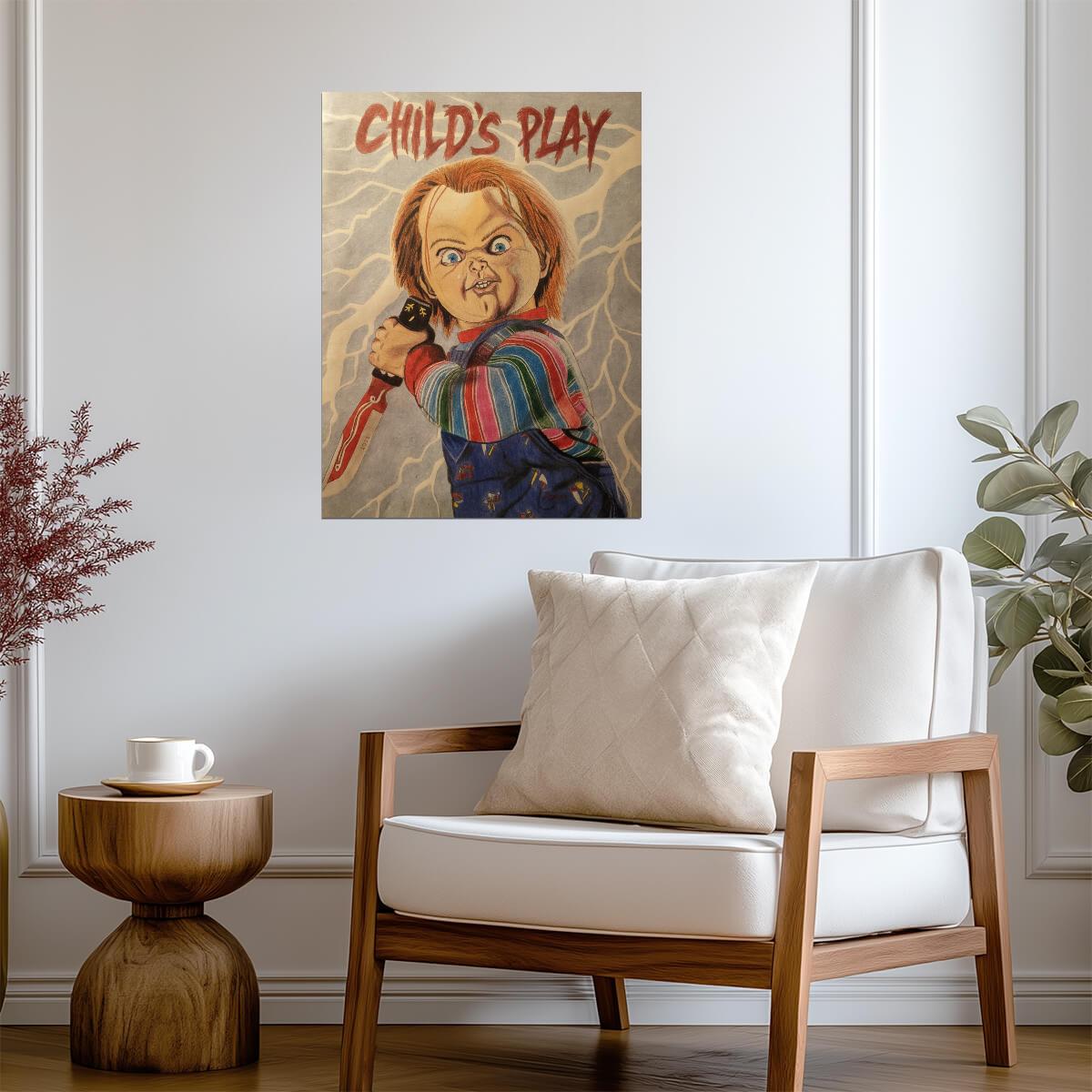 Child's Play 1988 Movie Poster | Vintage Style Chucky Illustration - Movies & TV Poster