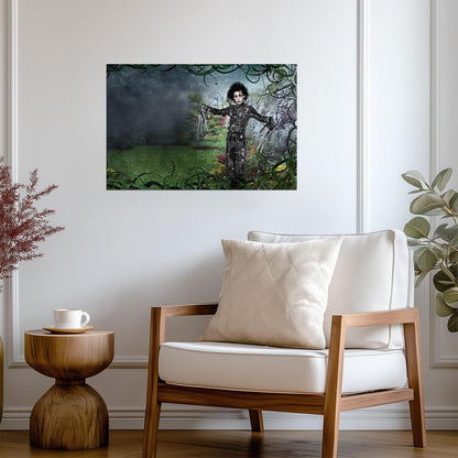 Edward Scissorhands Movie Poster | Edward Among Topiary in a Moonlit Garden - Movies & TV Poster