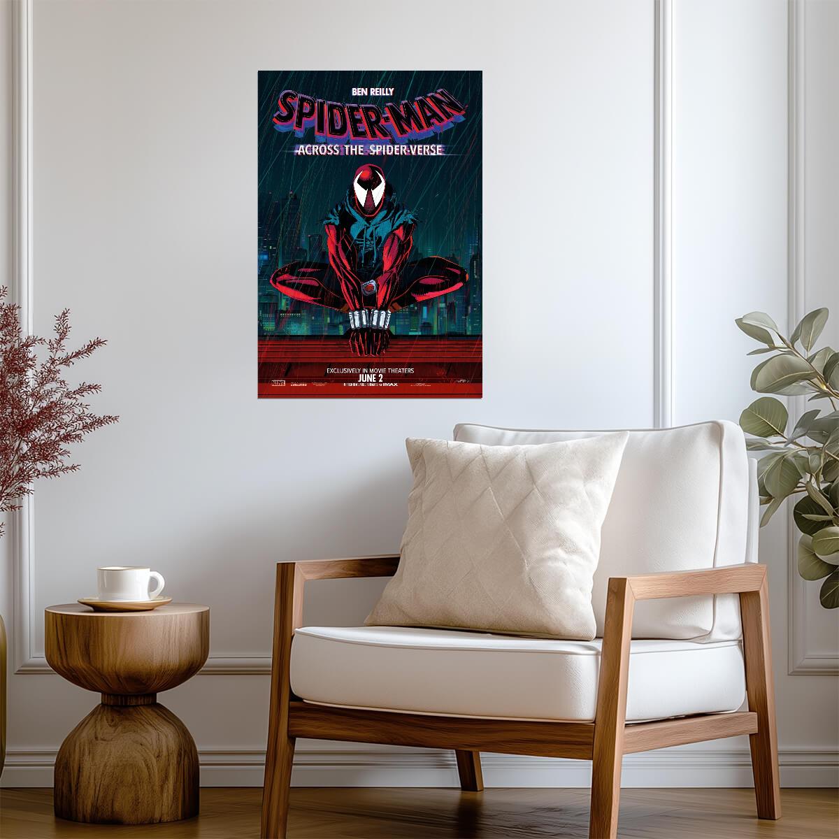 Spider-Man Across the Spider-Verse Movie Poster | Ben Reilly in the Rain - Movies & TV Poster