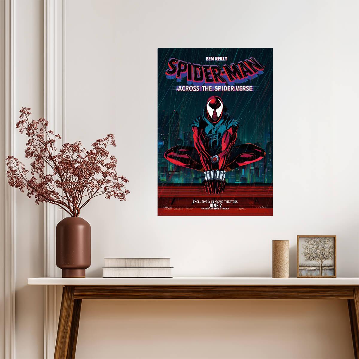 Spider-Man Across the Spider-Verse Movie Poster | Ben Reilly in the Rain - Movies & TV Poster