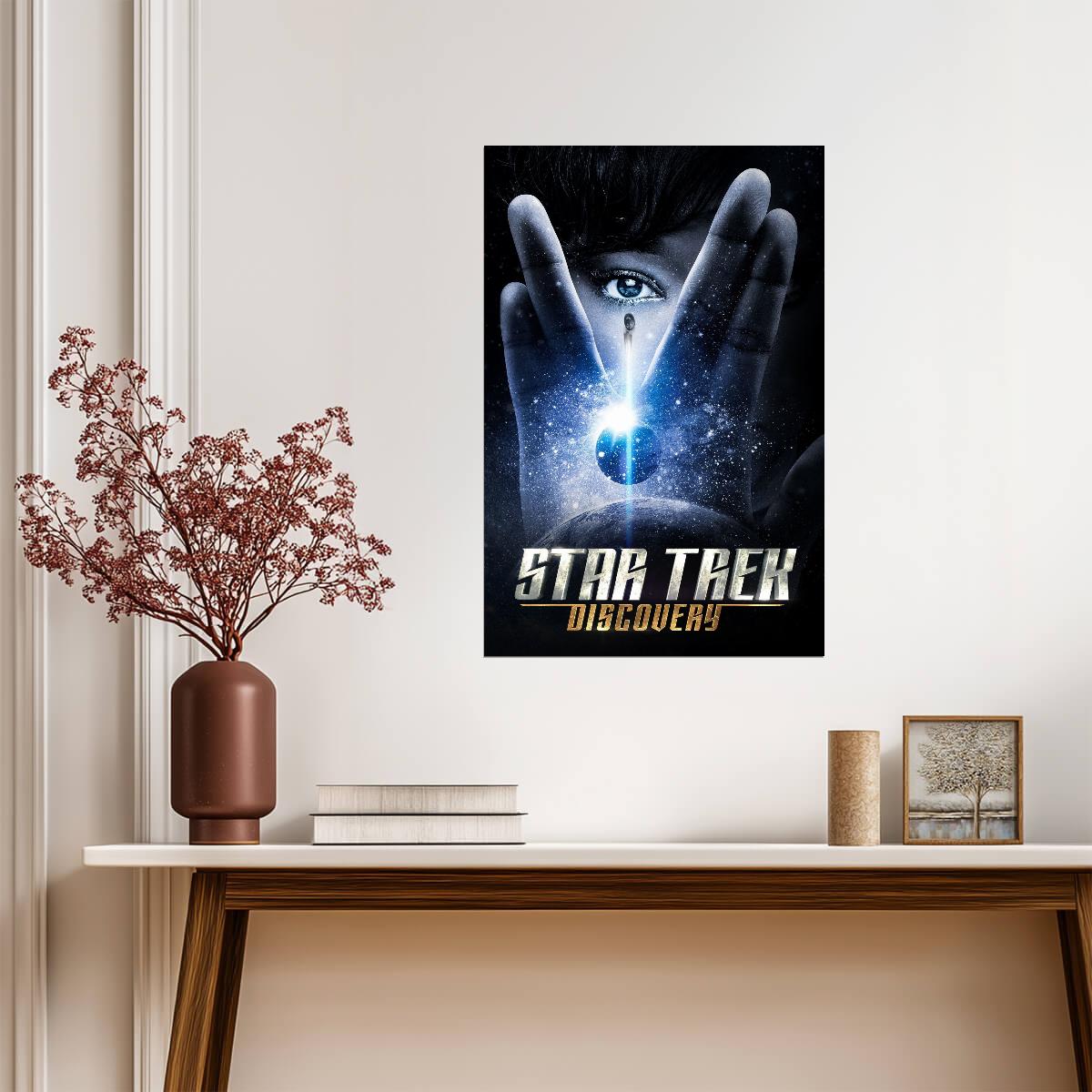 Star Trek Discovery TV Series Poster | Vulcan Salute with a Blue Eye - Movies & TV Poster