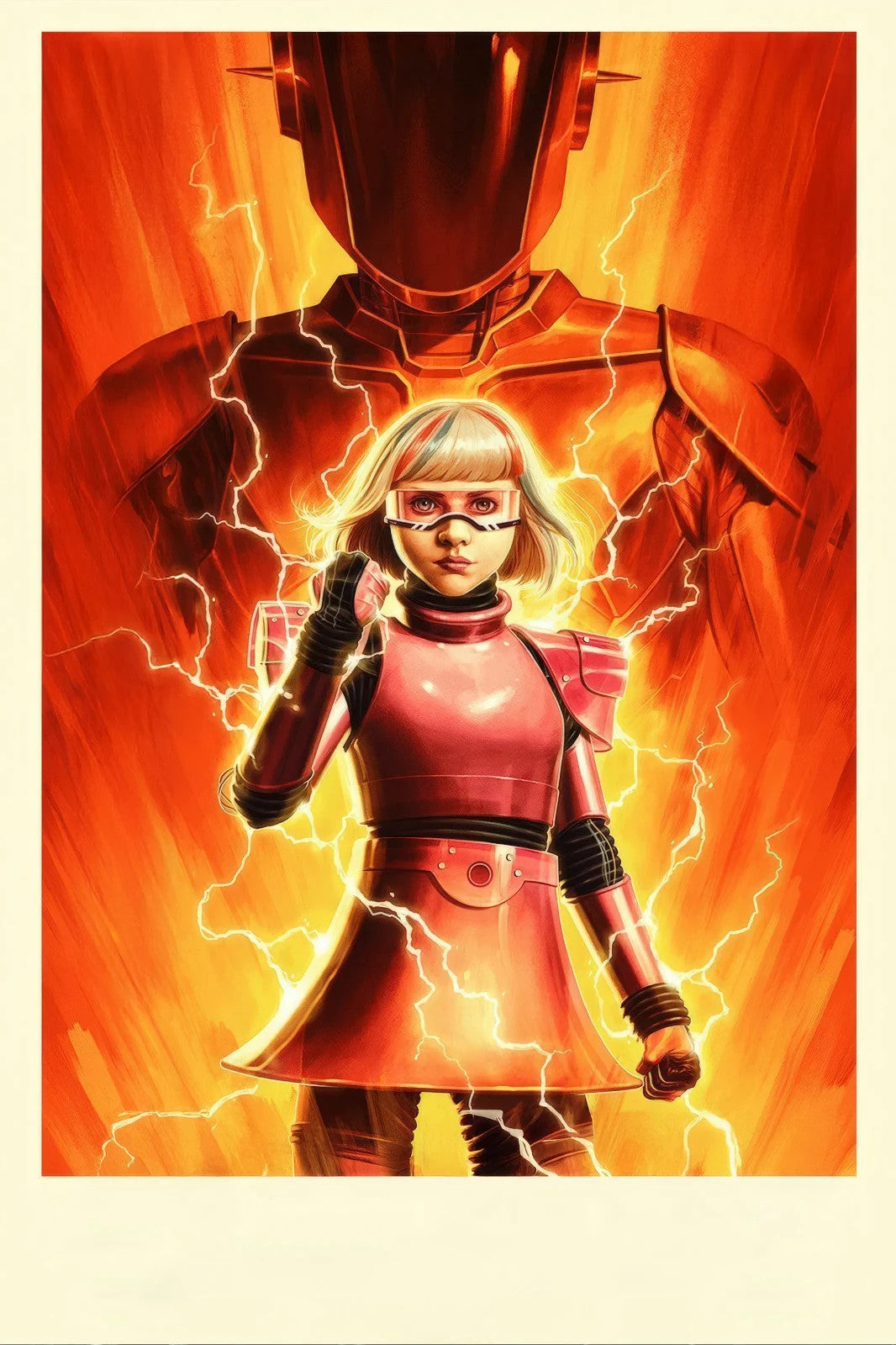 M3GAN 2.0 Movie Poster | Armored Android with Lightning - Movies & TV Poster