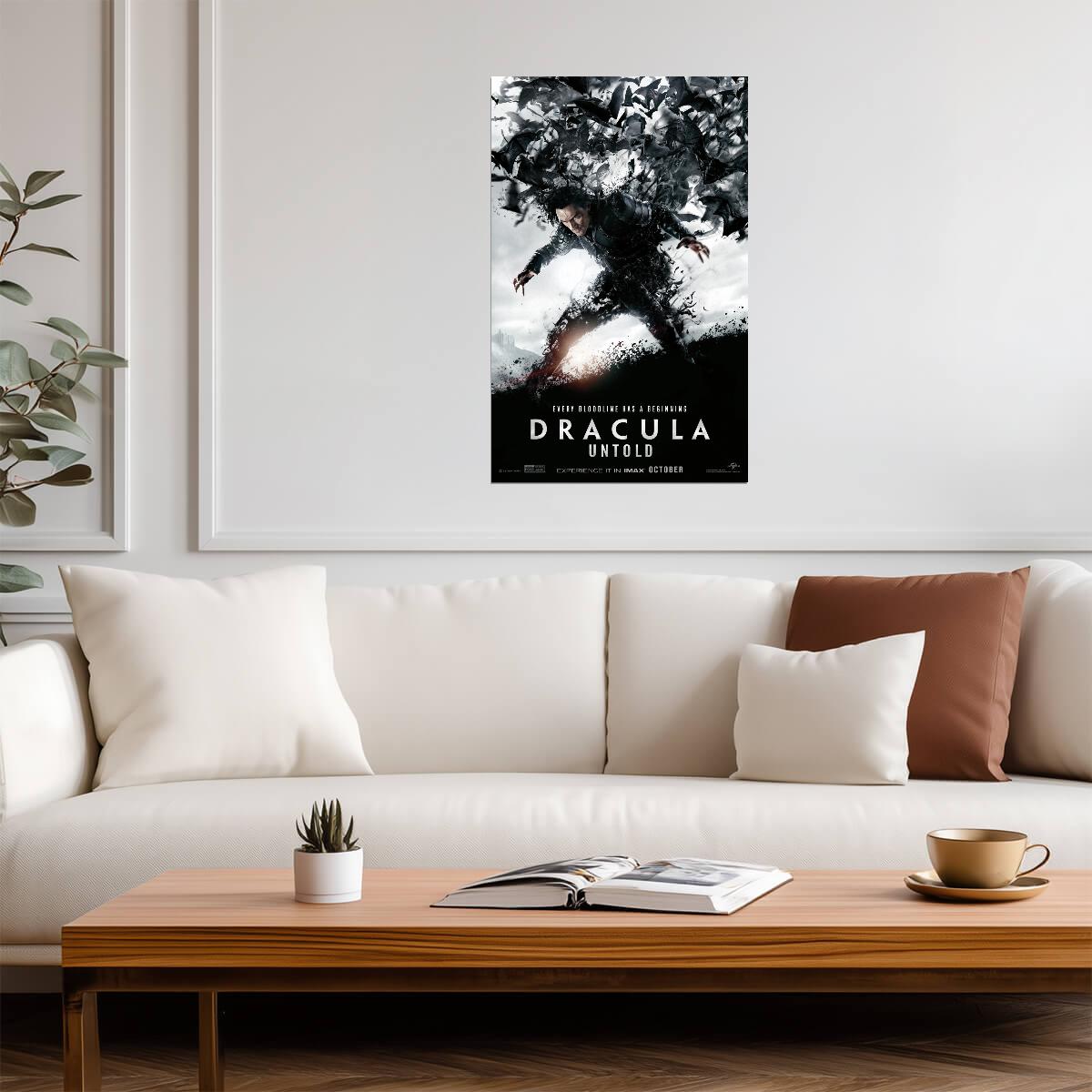 Dracula Untold Movie Poster | Luke Evans Emerging from a Swarm of Bats - Movies & TV Poster