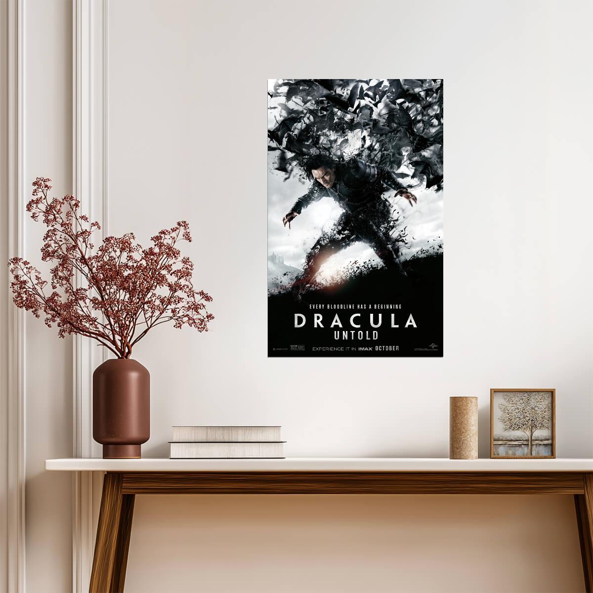 Dracula Untold Movie Poster | Luke Evans Emerging from a Swarm of Bats - Movies & TV Poster
