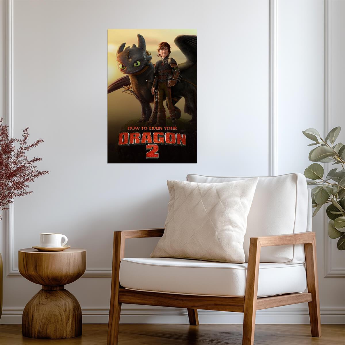 How to Train Your Dragon 2 Movie Poster | Hiccup Beside Toothless - Movies & TV Poster