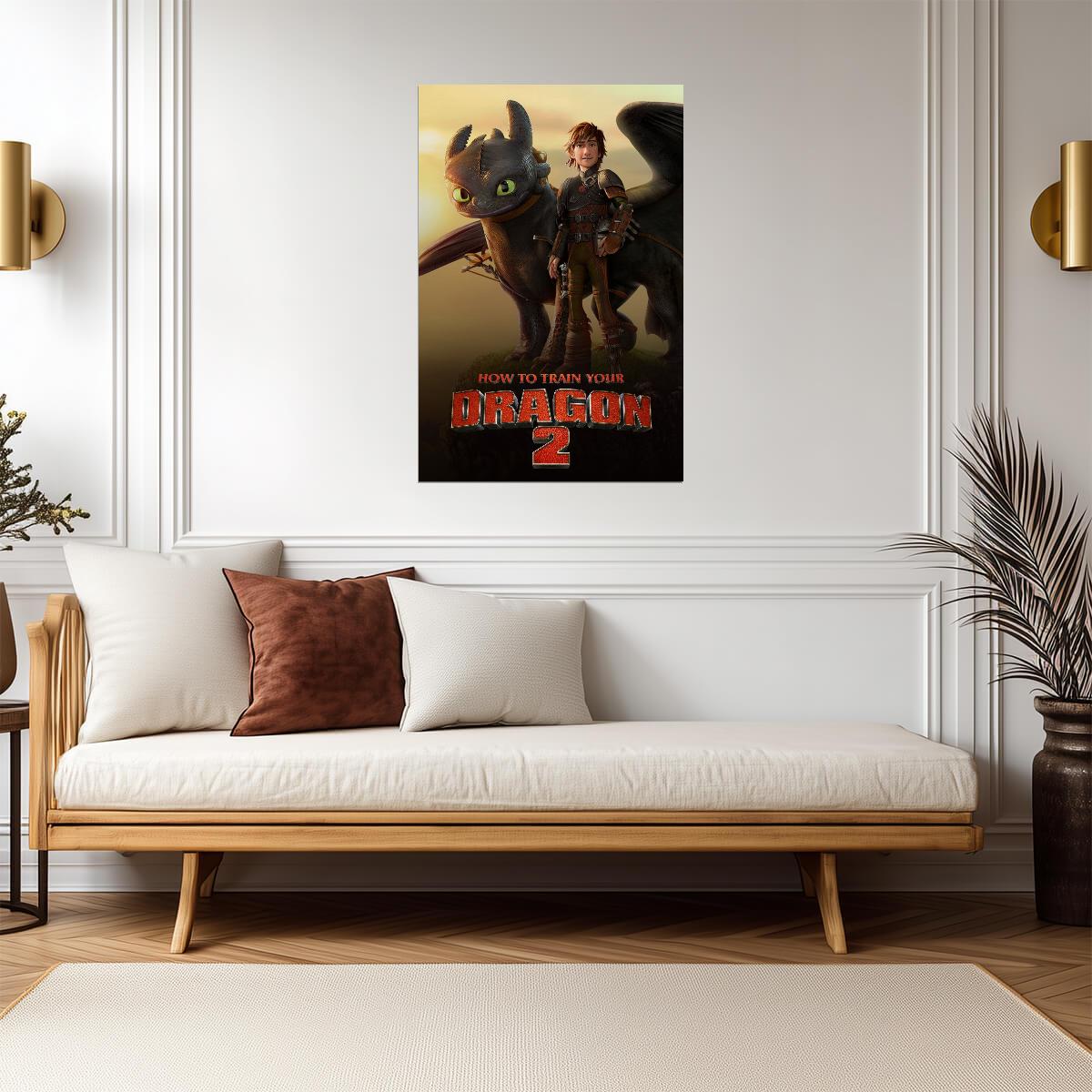 How to Train Your Dragon 2 Movie Poster | Hiccup Beside Toothless - Movies & TV Poster