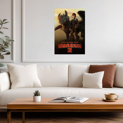 How to Train Your Dragon 2 Movie Poster | Hiccup Beside Toothless - Movies & TV Poster