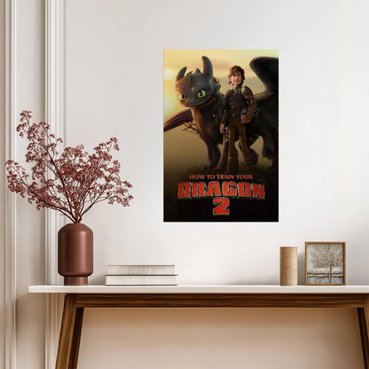 How to Train Your Dragon 2 Movie Poster | Hiccup Beside Toothless - Movies & TV Poster