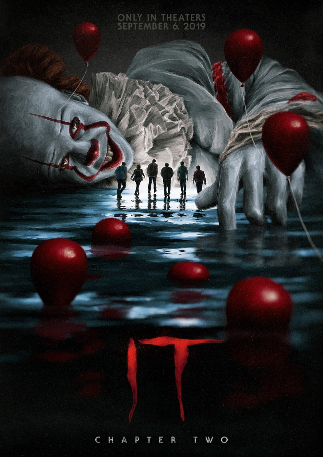 IT Chapter Two Movie Poster | Giant Pennywise Above the Losers Club - Movies & TV Poster