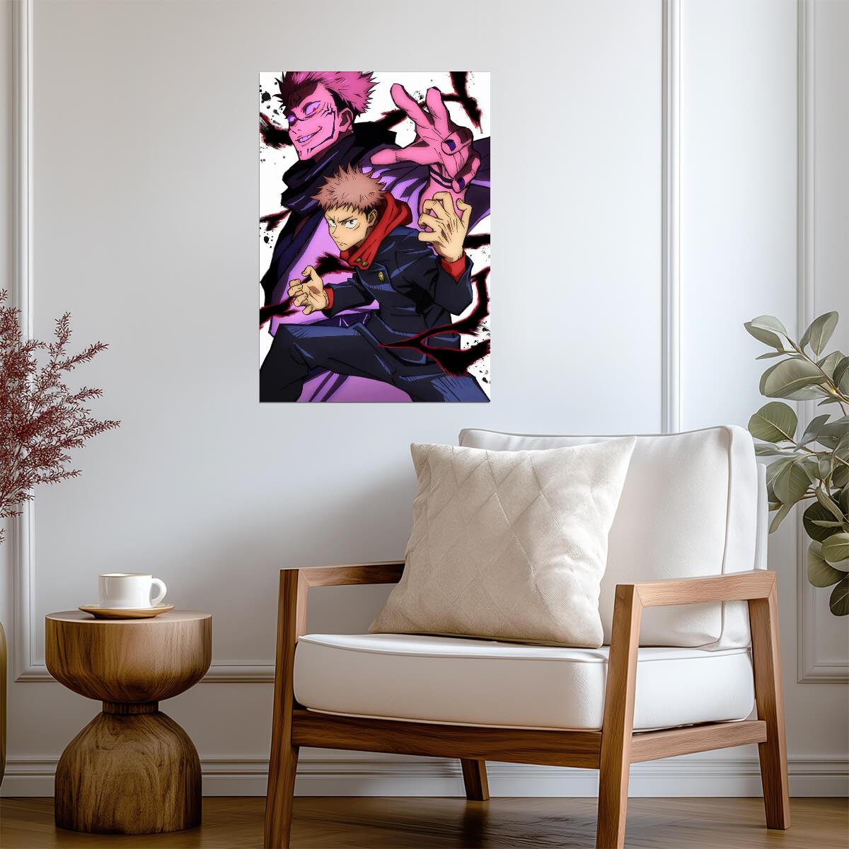 Jujutsu Kaisen Poster | Yuji Itadori and Sukuna | Purple and Black Illustration - Anime Poster