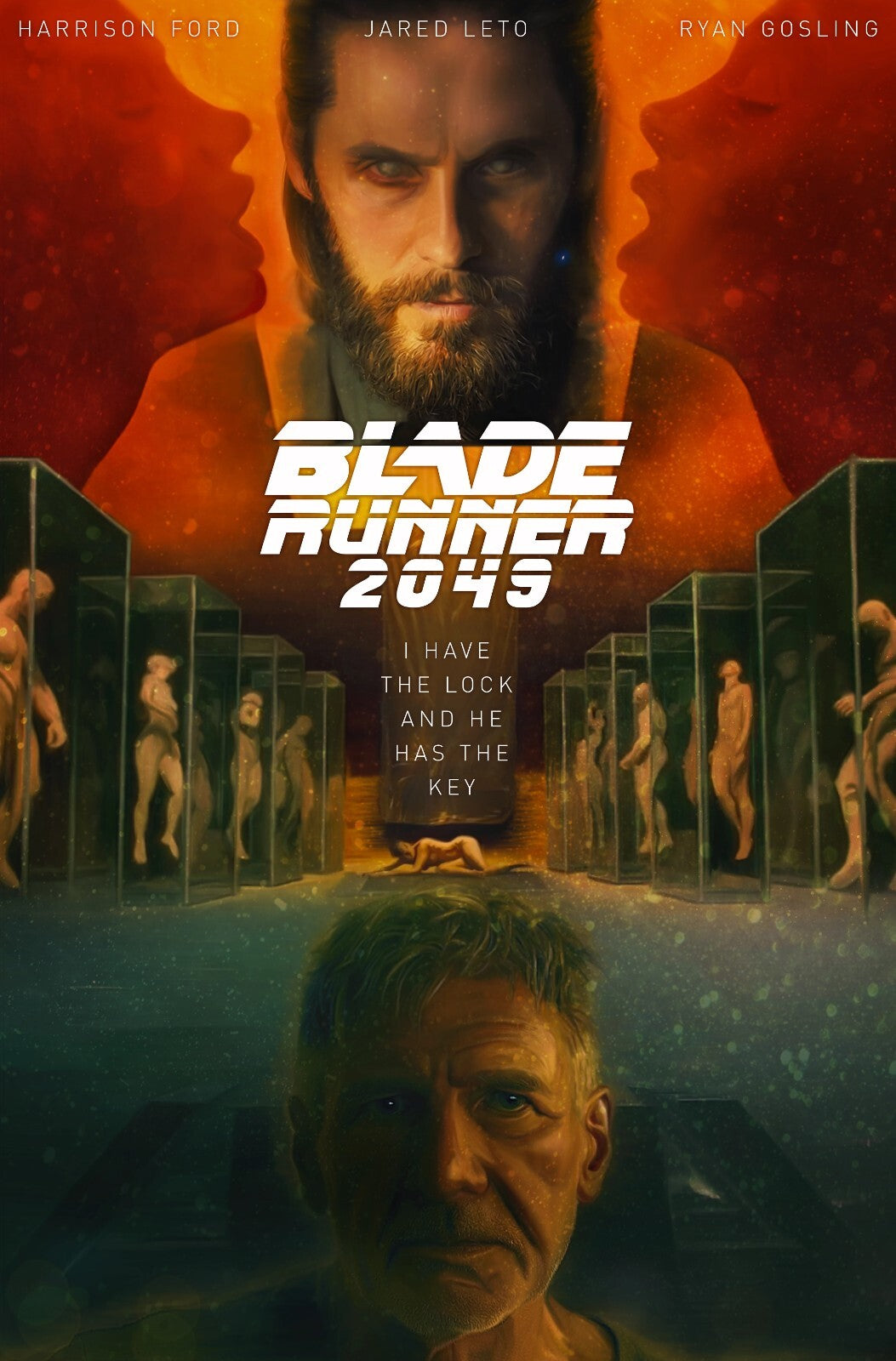 Blade Runner 2049 Movie Poster | Jared Leto and Replicant Montage - Movies & TV Poster