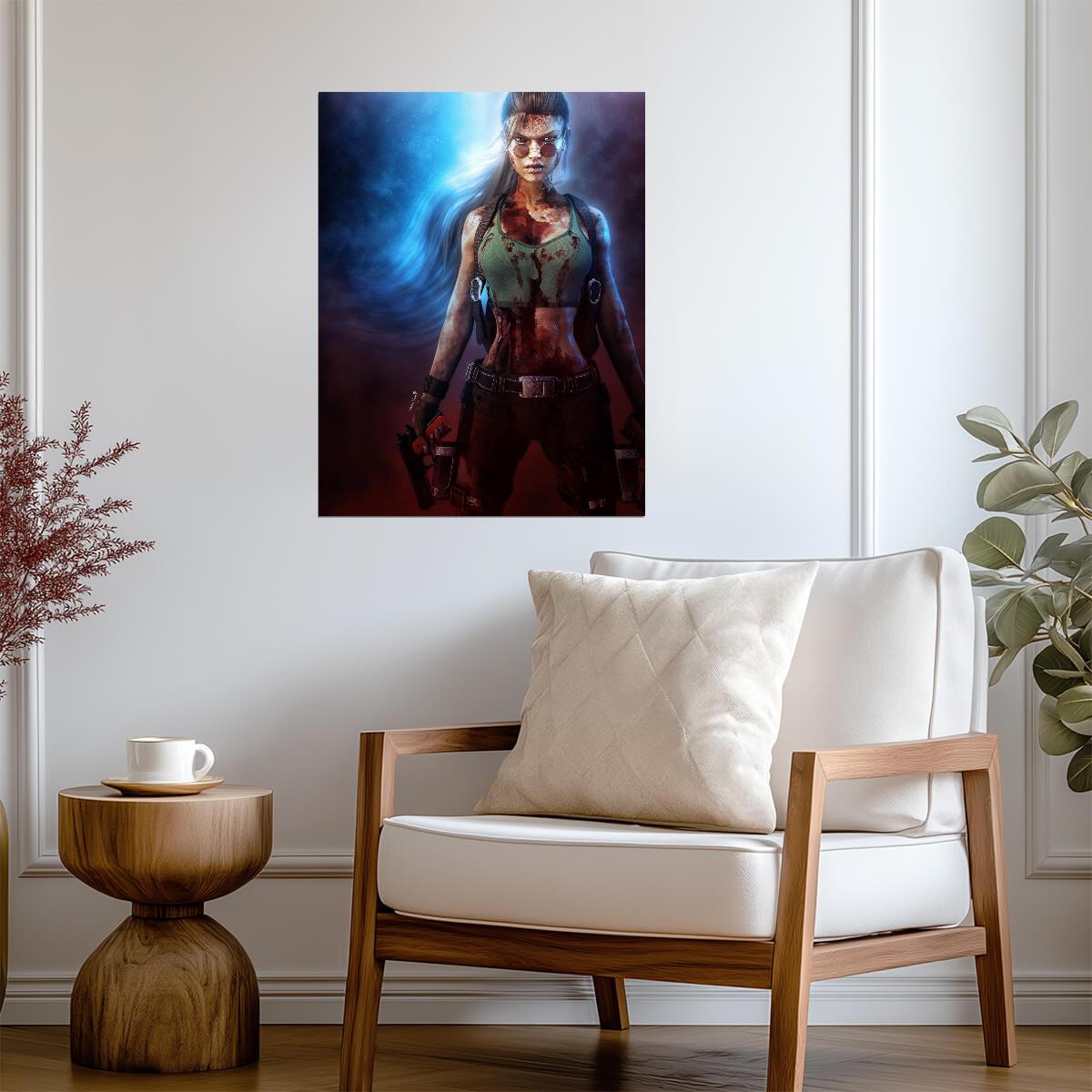 Tomb Raider Poster | Zombie Lara Croft with Glowing Eyes - Video Games Poster
