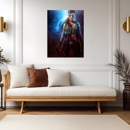 Tomb Raider Poster | Zombie Lara Croft with Glowing Eyes - Video Games Poster