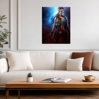 Tomb Raider Poster | Zombie Lara Croft with Glowing Eyes - Video Games Poster