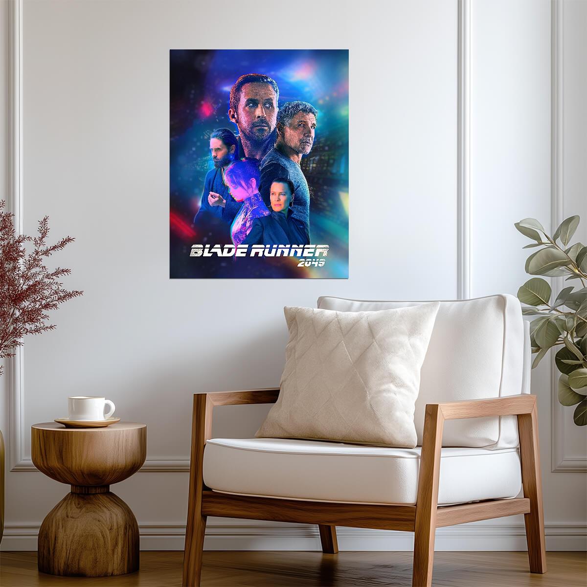 Blade Runner 2049 Movie Poster | Cast Portraits against Colored Light - Movies & TV Poster