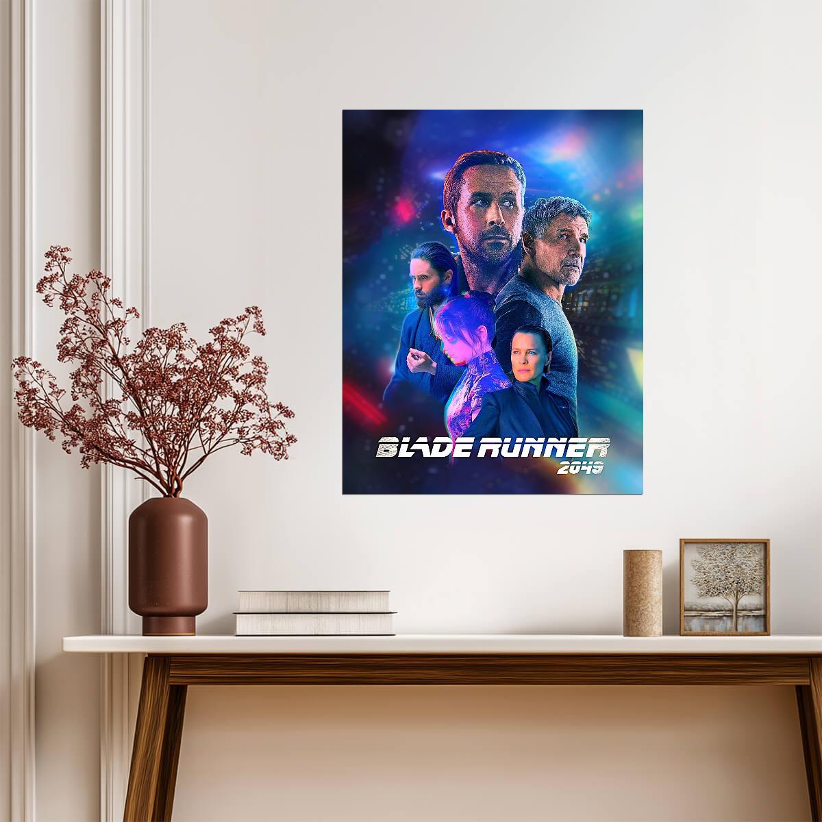 Blade Runner 2049 Movie Poster | Cast Portraits against Colored Light - Movies & TV Poster