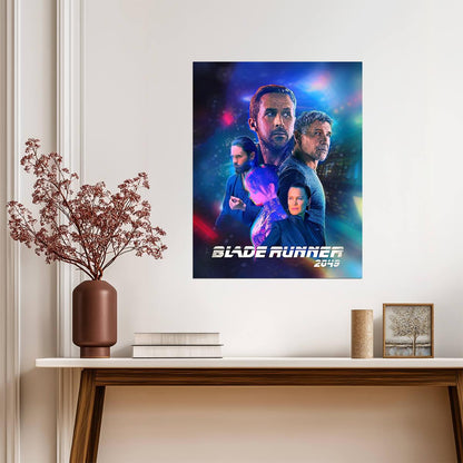 Blade Runner 2049 Movie Poster | Cast Portraits against Colored Light - Movies & TV Poster